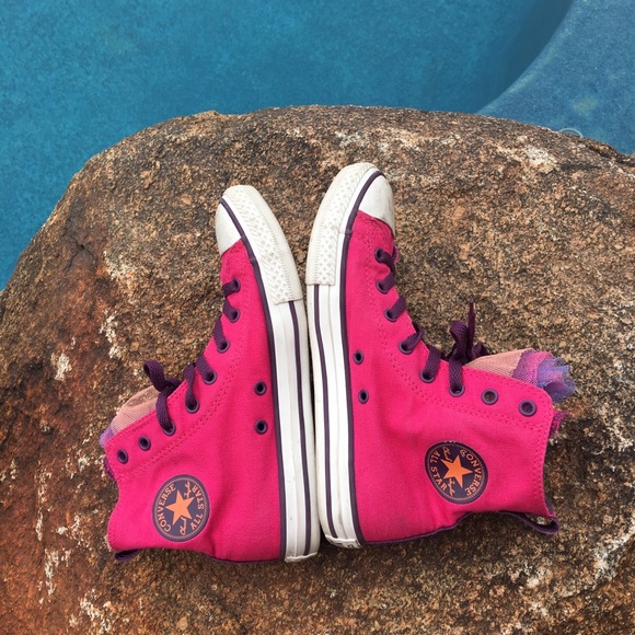 Converse Other - Converse high tops with tulle tongue size 4